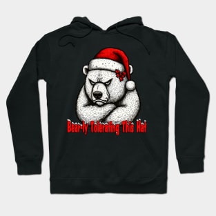 Cute and Grumpy Christmas Polar Bear Hoodie